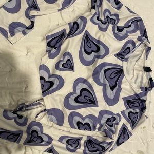 Purple Hearts women’s crop top size large